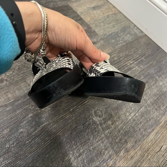 VINCE Marett Python Snake Print Flatform leather platform - Picture 4 of 11